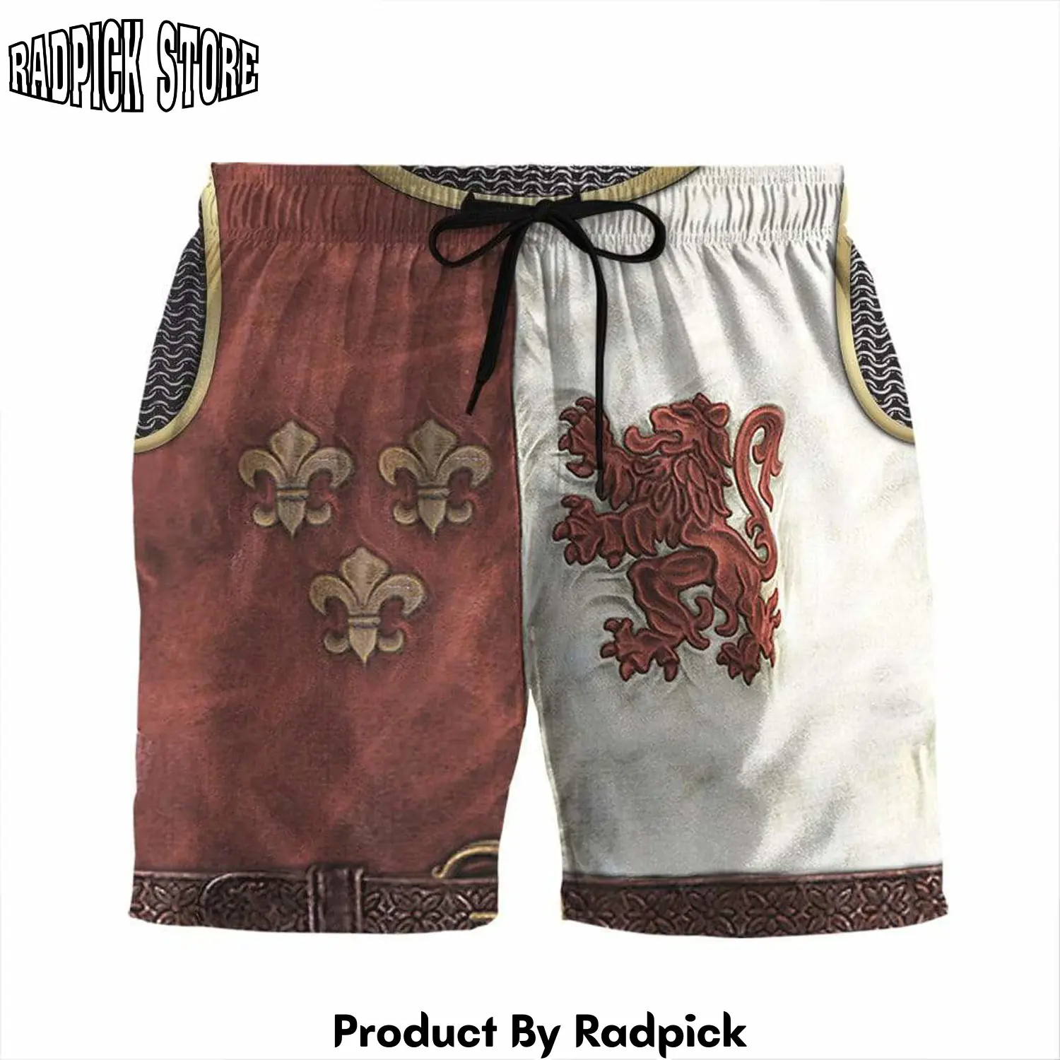 Radpick 3d heraldic knight custom beach shorts swim trunks rp631451